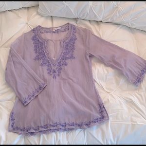 Joie Lavender Embroidered Tunic